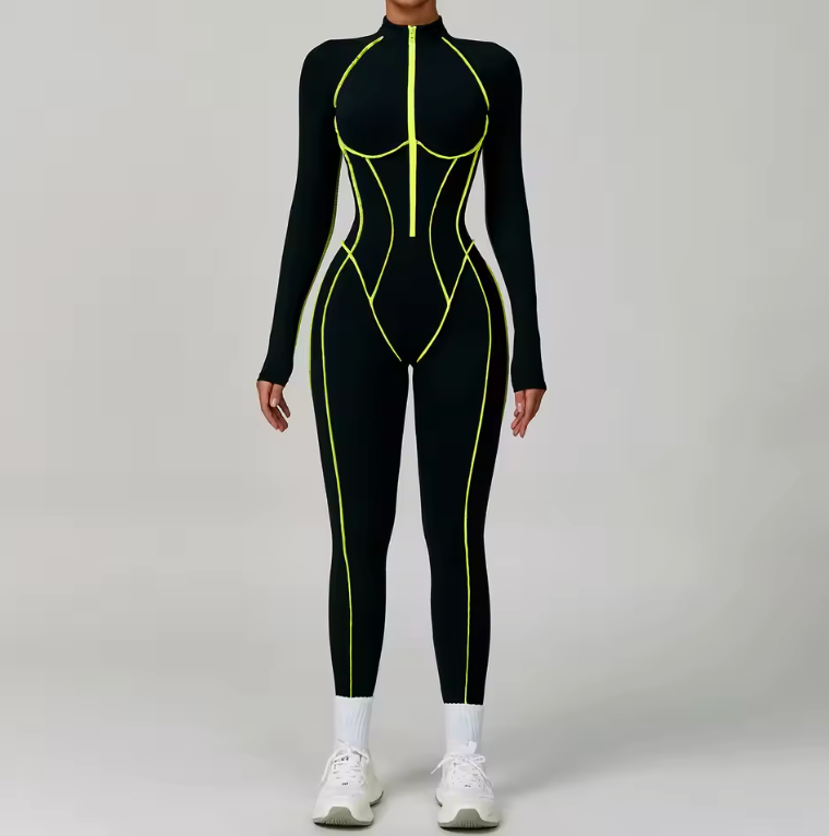 Neon Energy Sculpt Jumpsuit – Power in Motion