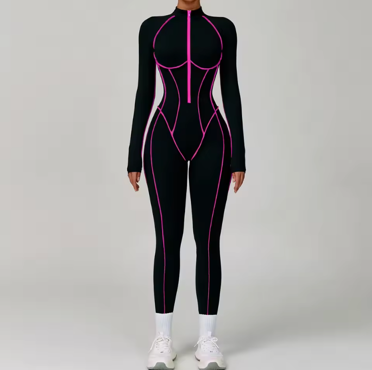 Neon Energy Sculpt Jumpsuit – Power in Motion