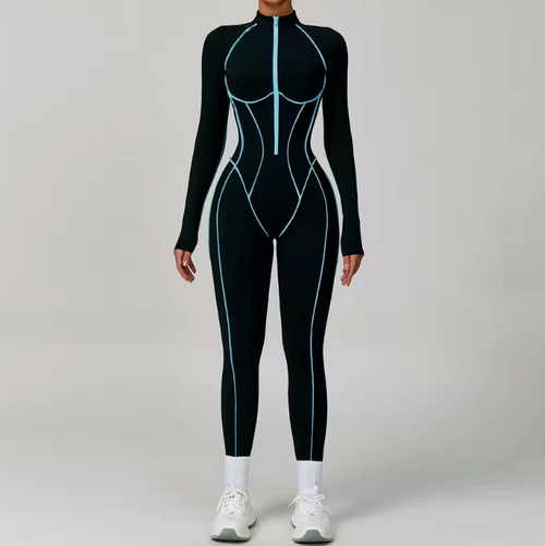 Neon Energy Sculpt Jumpsuit – Power in Motion