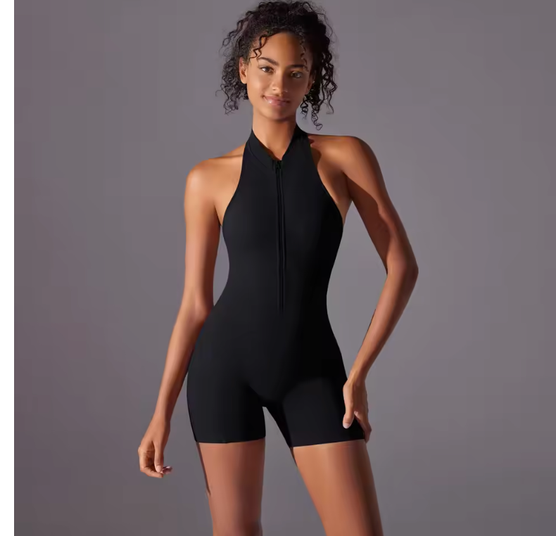 Women's half-zip bodysuit